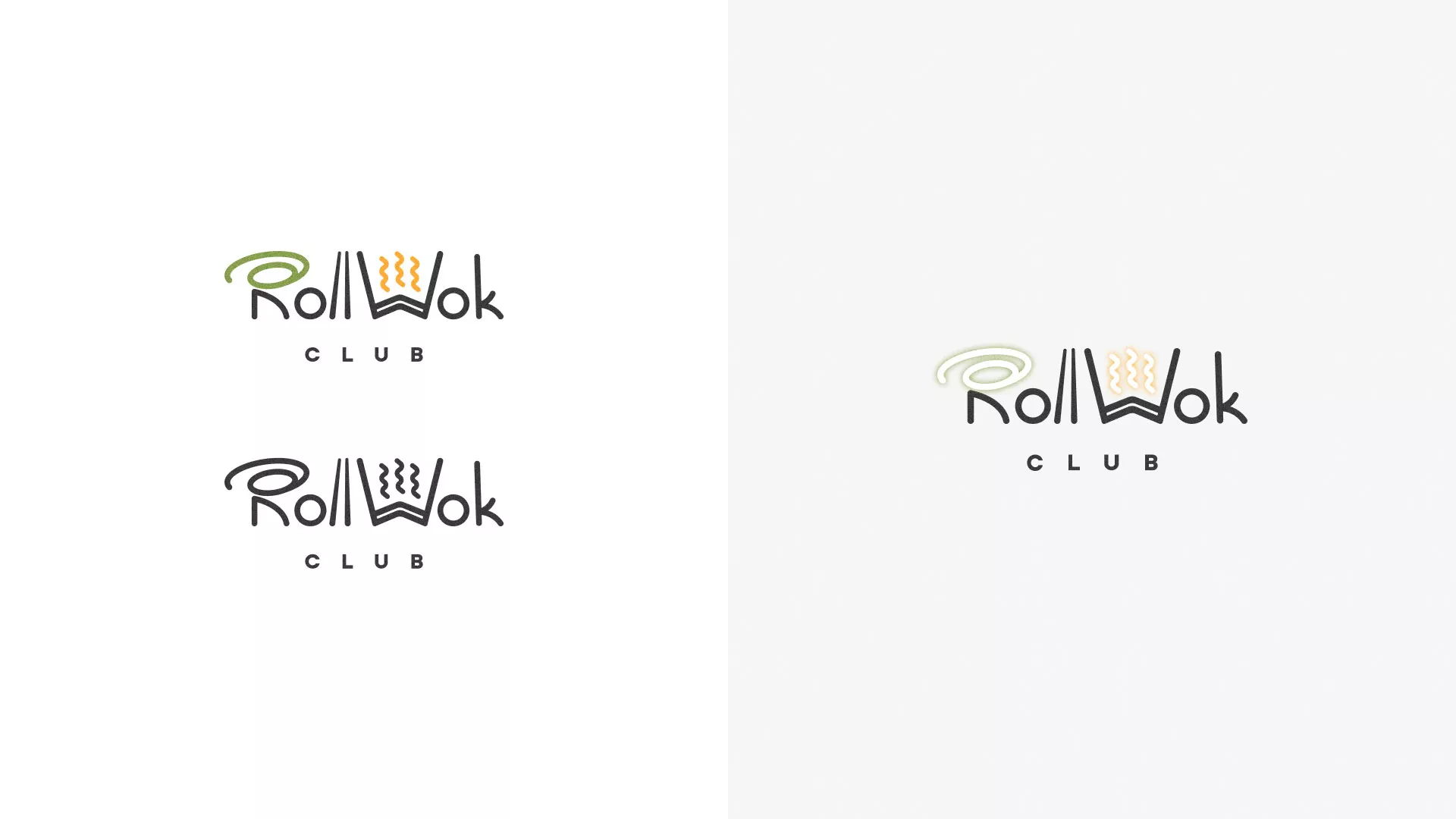 Разработка логотипа и фирменного стиля суши-бара «Roll Wok Club» в Барнауле