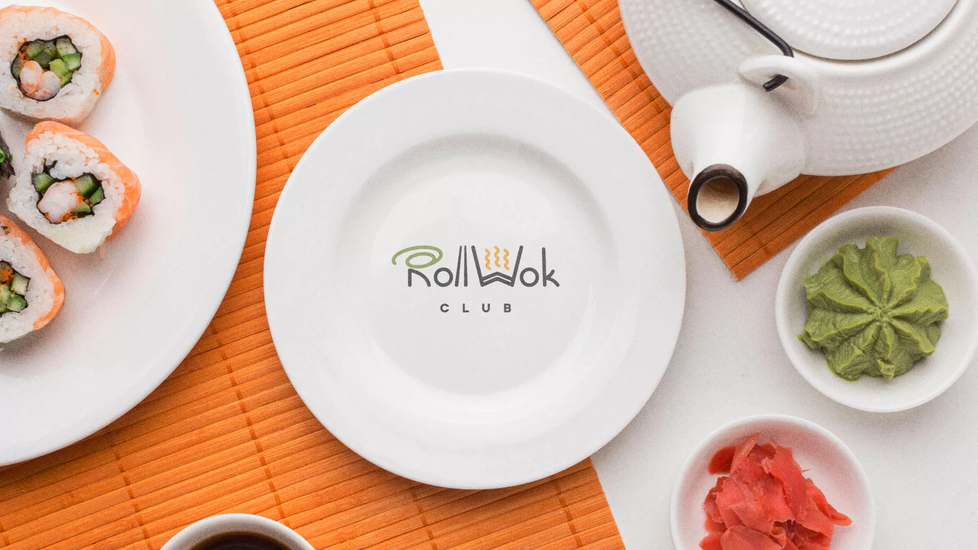 Разработка логотипа и фирменного стиля в Барнауле для суши-бара «Roll Wok Club»